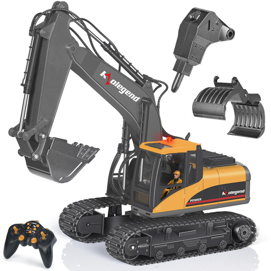 The kolegend 3in1 RC excavator with versatile tools for realistic construction play.