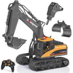 The kolegend 3in1 RC excavator with versatile tools for realistic construction play.