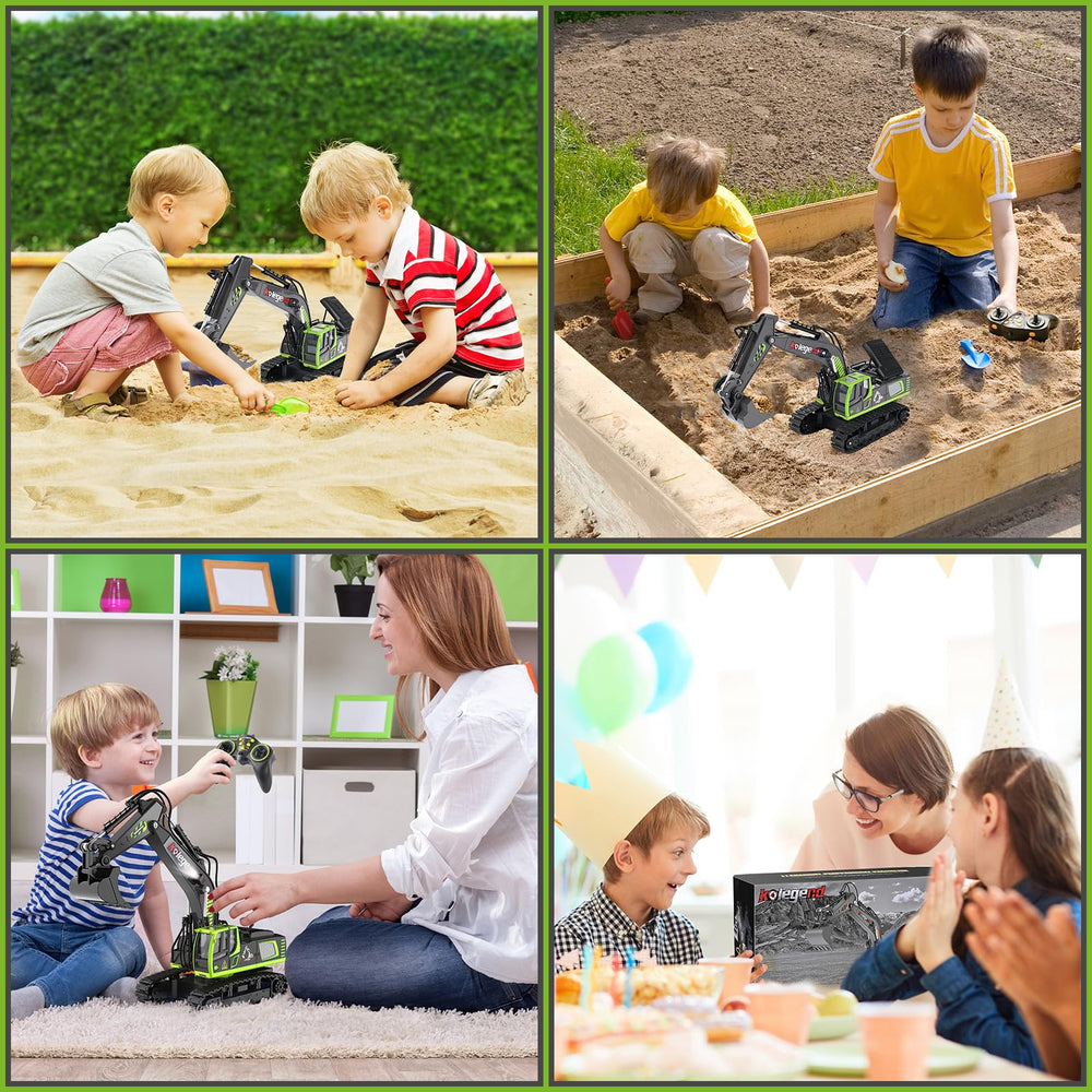 kolegend multi-player friendly rc excavator promotes shared play.