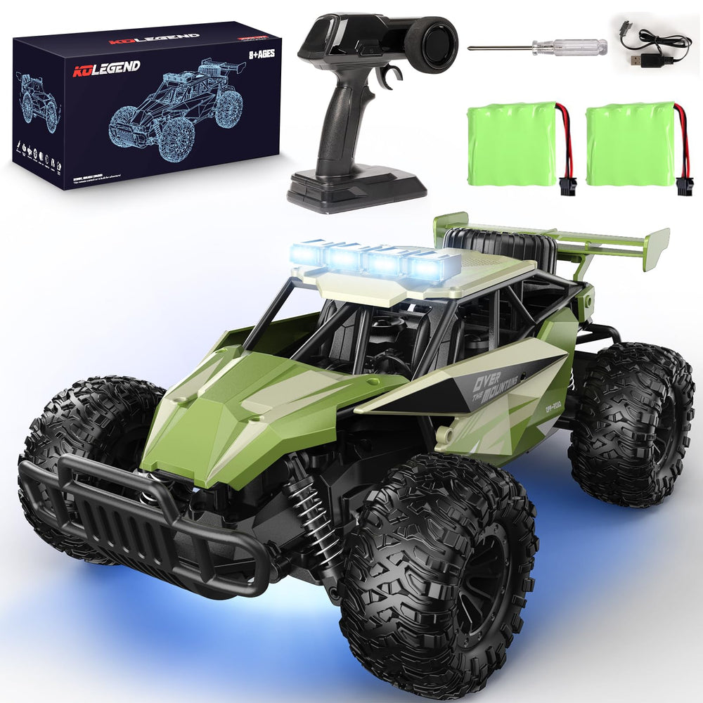kolegend remote control car front view with LED headlights for night play