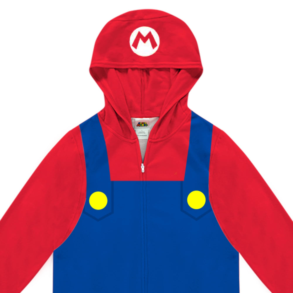 Komar Kids Super Mario costume pajama worn as all-in-one sleepwear.