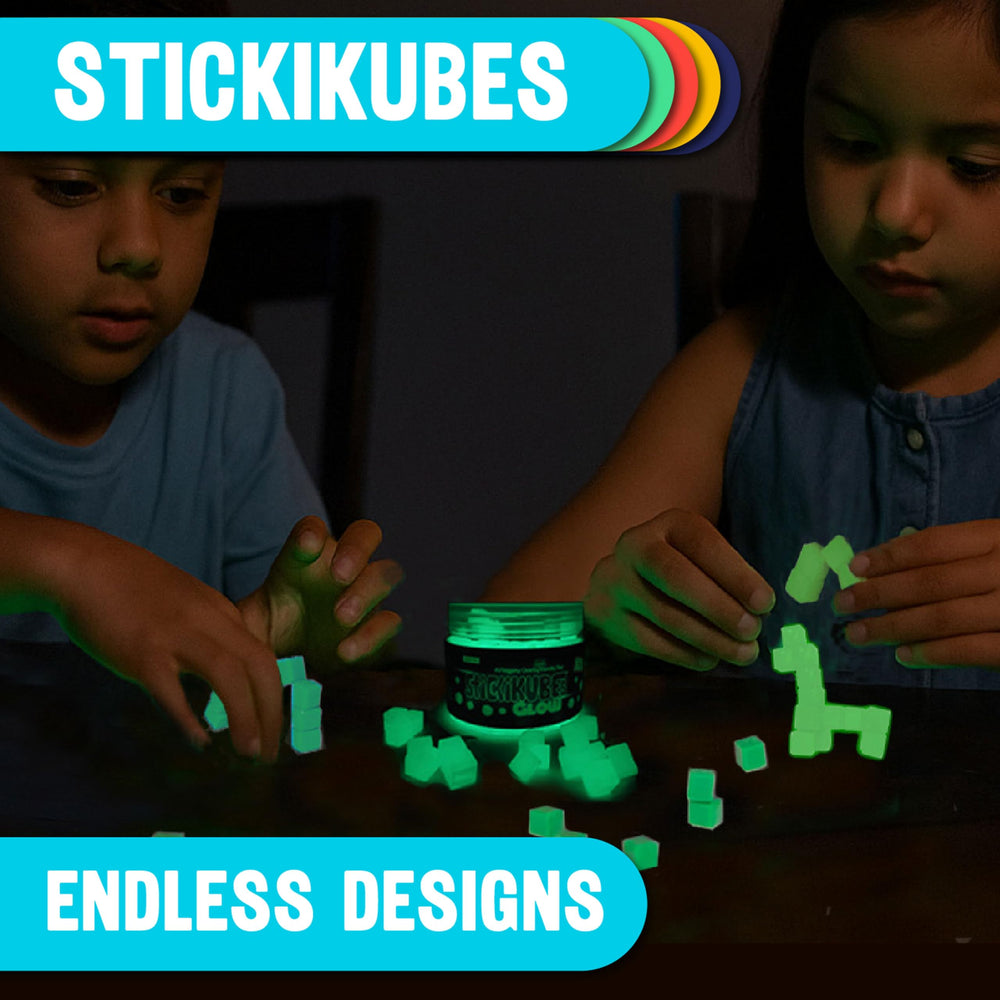 KOMARC GAMES StickiKubes form 2D designs on walls and boards