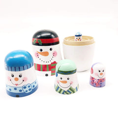 Konrisa snowman dolls in open-close action, easy for kids to participate.