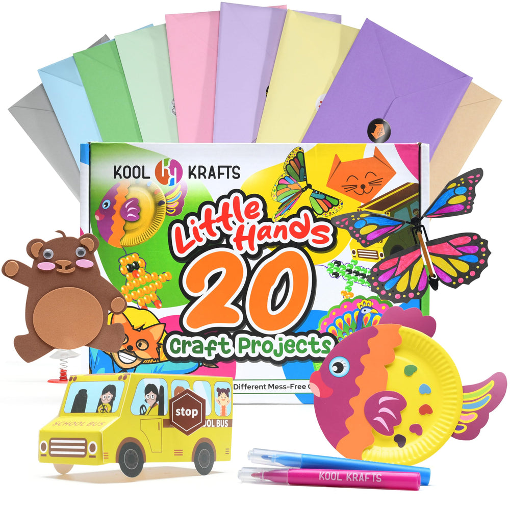 KOOL KRAFTS 20-project kit front view for kids' on-the-go creativity