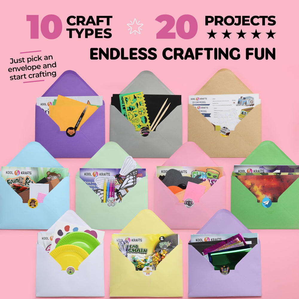 KOOL KRAFTS kit organized parts for easy selection and mess-free crafting
