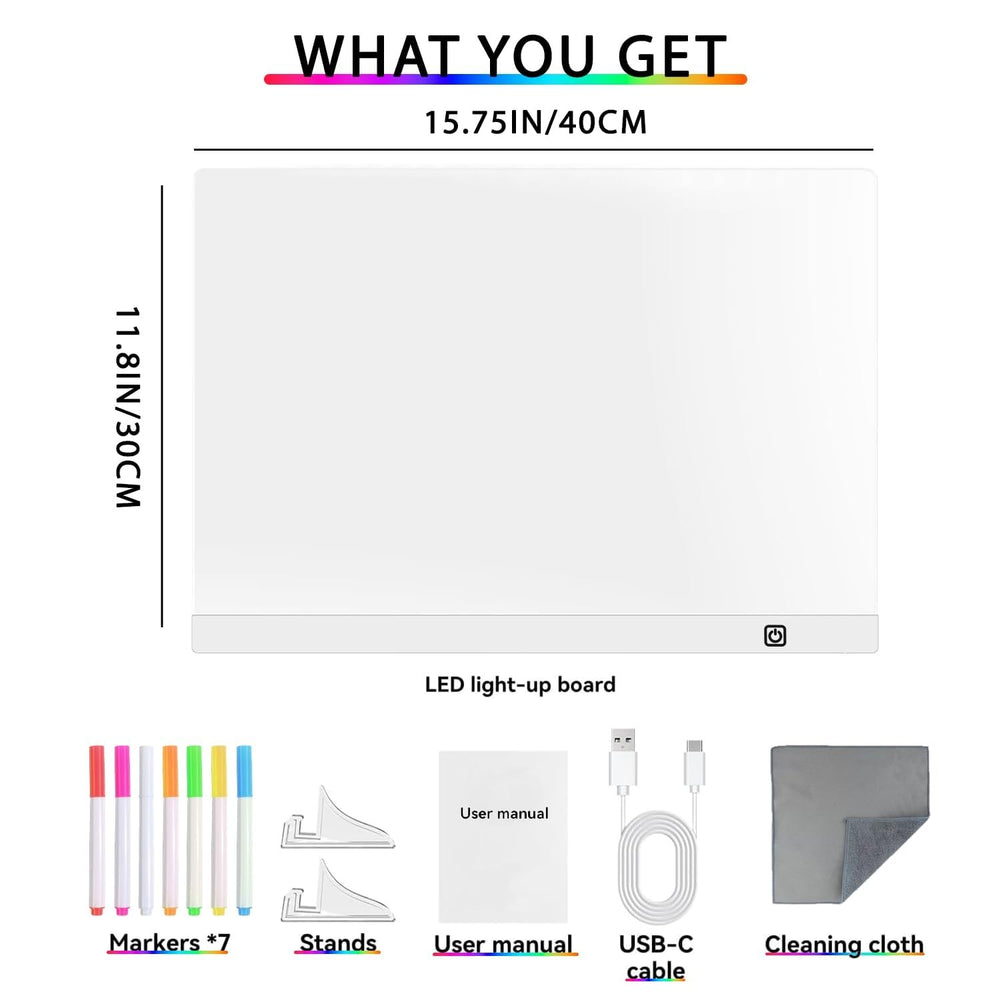 Koolow Lumiboard brightens room or party decor with glowing signage.