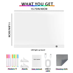 Koolow Lumiboard brightens room or party decor with glowing signage.