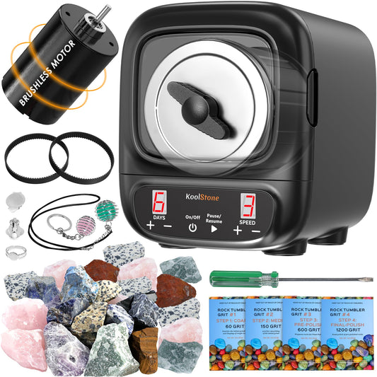 KoolStone C1 Pro Max tumbler front view showing 3lb capacity for home workshop use