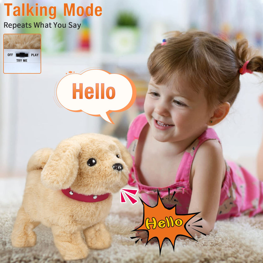 Koonie talking plush golden retriever barks, adding playful pretend moments.