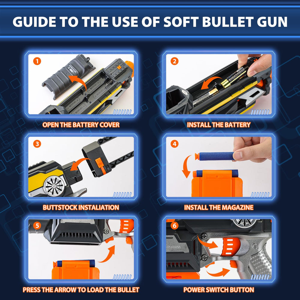 KooRare automatic toy gun removable stock demonstrates customizable grip and balance