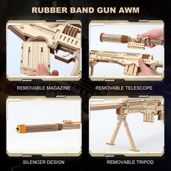 KooRare rubber band launcher in action for home play