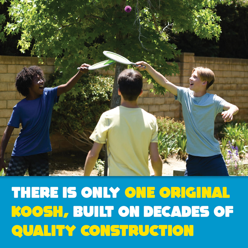 Indoor-outdoor versatility with Koosh Double Paddle Playset for flexible play