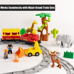 Koowants kids-play-session shows kids building and storytelling with the track system.
