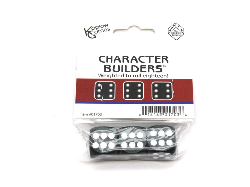 Koplow Games character builder loaded dice closeup showing weight bias and finish.