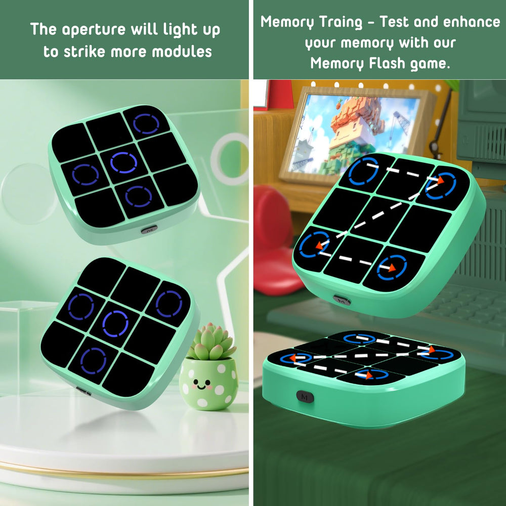 KOQQQ Tic-Tac-Toe Bolt Game cyan 4-in-1 mode display