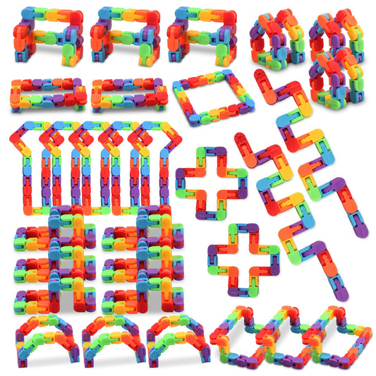 Kosiden rainbow wacky tracks 30pc set offers colorful linked pieces for classroom prizes.