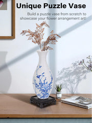 KOSTBAR 3D puzzle vase water cup feature enables display of fresh or dried flowers.