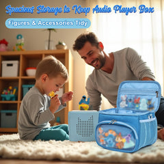 Kowenlic blue Story Dream Machine compatible bag stores figures and books