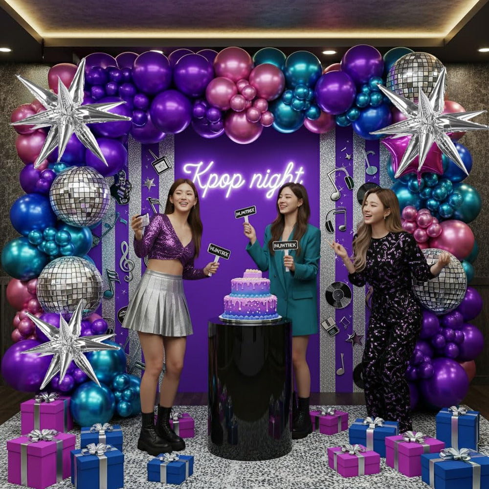 Kozee 22-inch disco foil balloons highlight focal centerpieces