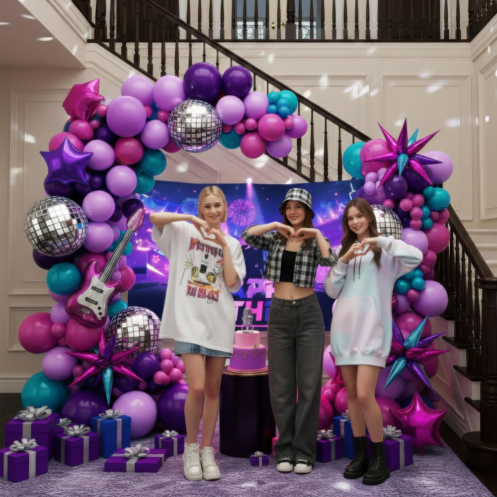Kozee balloon arrangement shown at home for easy setup and bold color impact