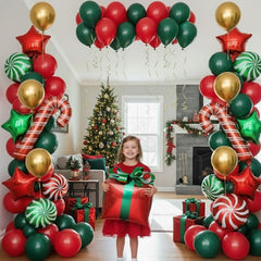 Kozee candy cane foil balloon elevates holiday candy theme.