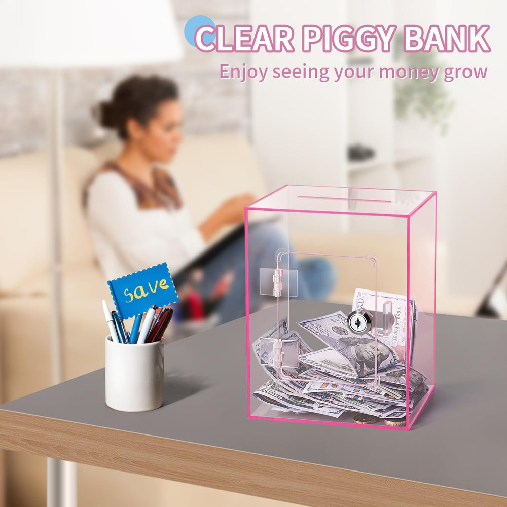 Kozsort large-capacity piggy bank fits coins and folded cash.