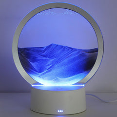 KPNUWN Moving Sand Art black 6-inch front view, calming desk centerpiece.