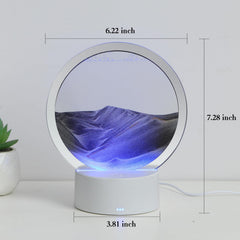KPNUWN Moving Sand Art black 6-inch side view shows depth and glass seal.
