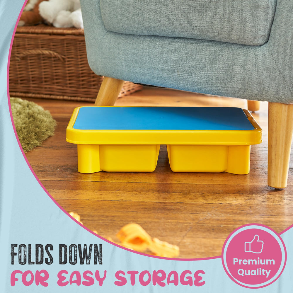 Kraftex sensory table lid doubles as a drawing surface during breaks.