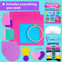 KRAFUN keyring project image emphasizes felt shapes ready to sew for kids.