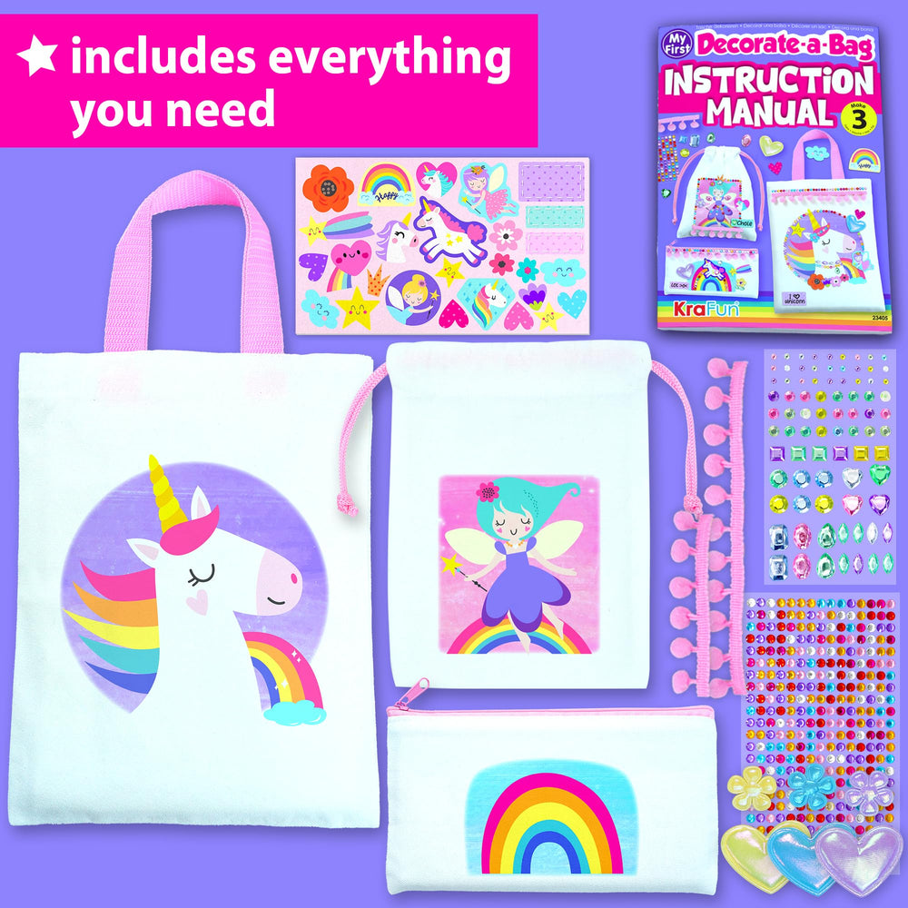 KRAFUN Decorate-a-Bag fairy bag showcases colorful craft possibilities for children