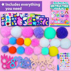 KRAFUN unicorn project with pom poms and felt stickers for imaginative play