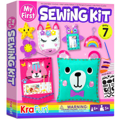 KRAFUN first sewing kit box front view for kids.