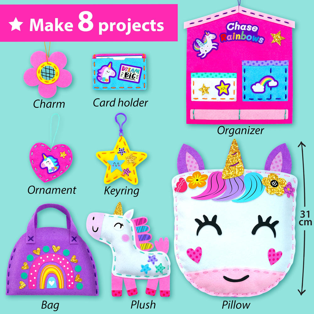 KRAFUN My First Unicorn soft pillow for cozy, beginner-friendly sewing projects.