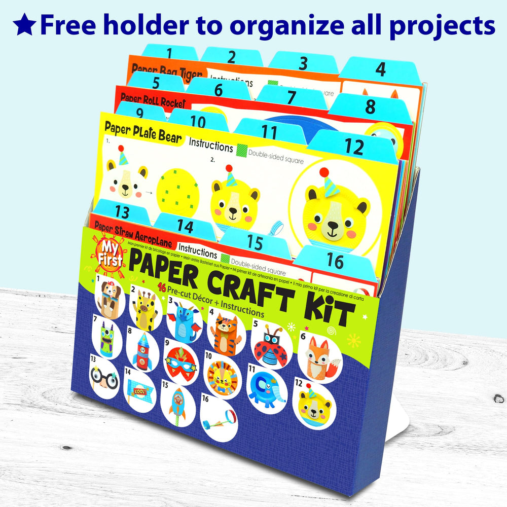 KRAFUN paper craft materials like bags, plates, rolls, straws for kid projects