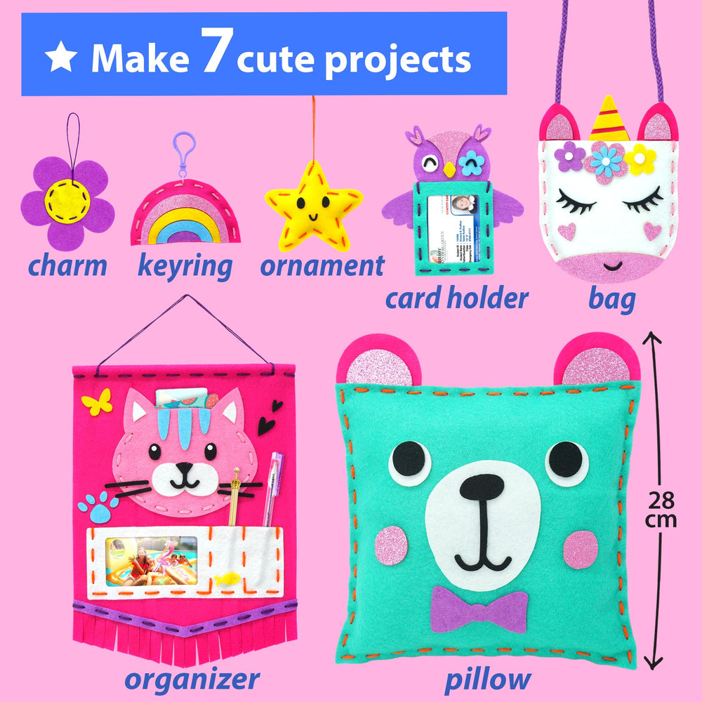 KRAFUN seven projects collage including bag, pillow, and ornament.