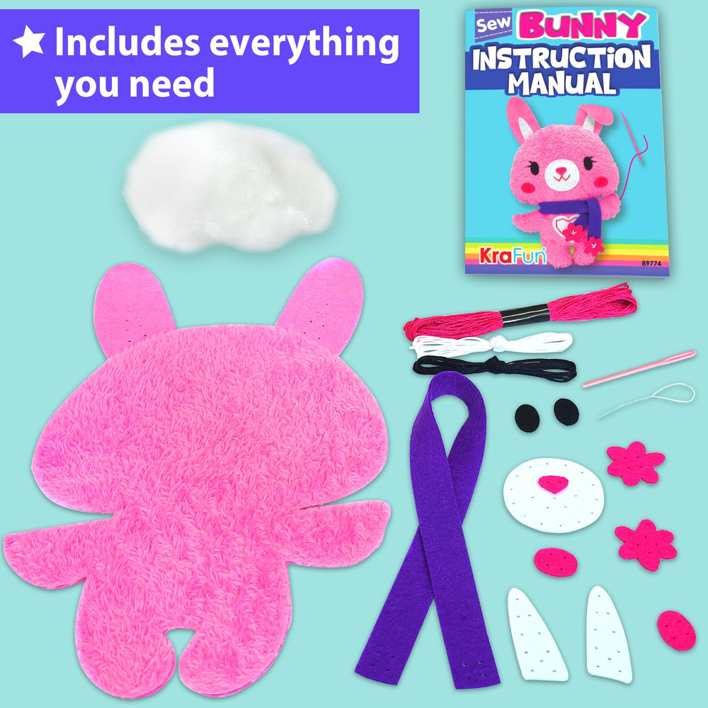 KRAFUN bunny doll included in the kit for creative sewing projects