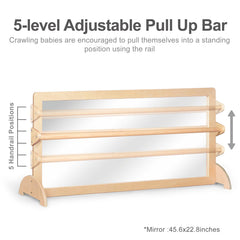 KRAND five-position handrail adapts to growing child for balance practice.