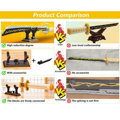 Kravkind Nichirin block-sword assembly highlights hands-on building enjoyment