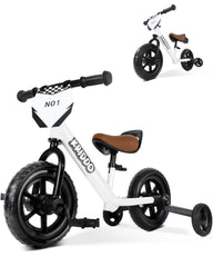 KRIDDO 2-in-1 trike and balance bike front view showing dual-mode design for stability and balance practice.