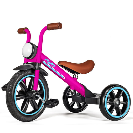 KRIDDO Kids Tricycle with front light for better visibility during evening rides.