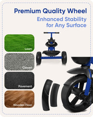 KRIDDO kids tricycle BPA-free matte paint prioritizes safe, gentle aesthetics