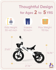 KRIDDO Kids Tricycle uses non-toxic paint for safe indoor and outdoor play.