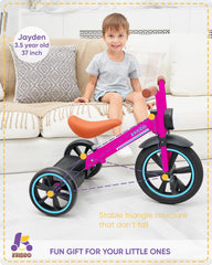 KRIDDO Kids Tricycle puncture-free wheels for smooth outdoor adventures.