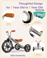 KRIDDO tricycle puncture-free wheels reduce flats during playtime.