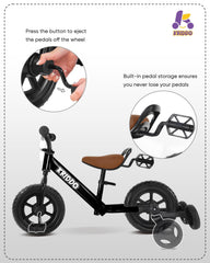 KRIDDO stowable training wheels flexibly stored for future use