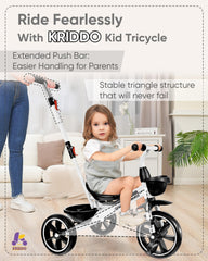 KRIDDO wheels support indoor silence and outdoor exploration.