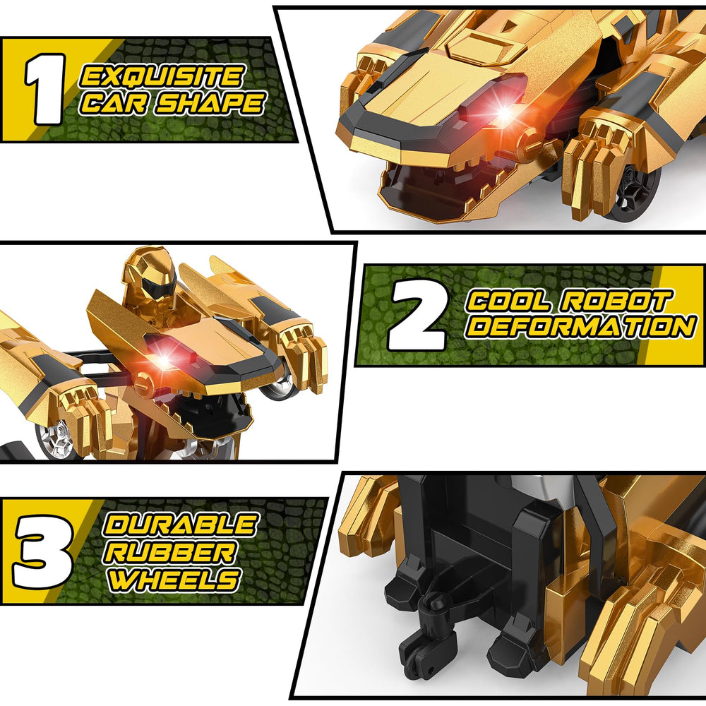 Kroyedfuw Dinosaur Transform RC Car durable ABS build withstands rough play.