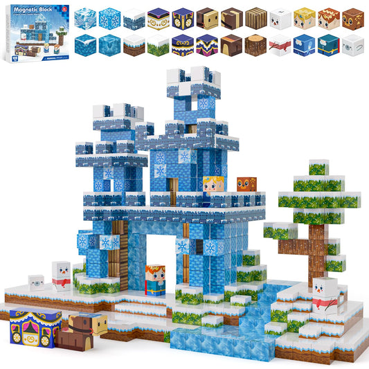 Kryzomat ice-theme magnetic blocks for easy castle assembly and imaginative play.