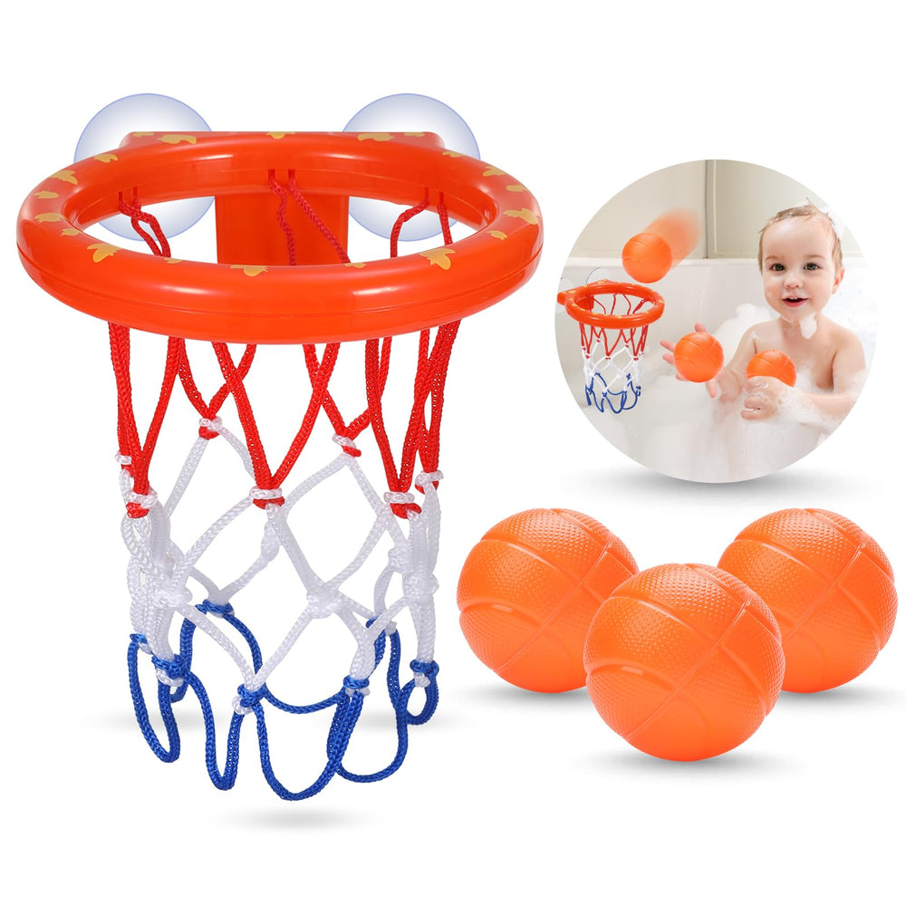 KSABVAIA bath toy basketball hoop attached to tub for engaging bath time play